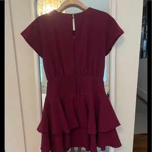 Girls Dark Red Ruffle Dress